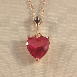 Rose Gold Sterling Silver Pink Diamond Zircon Heart Pendant Necklace 18" 3.16ctw